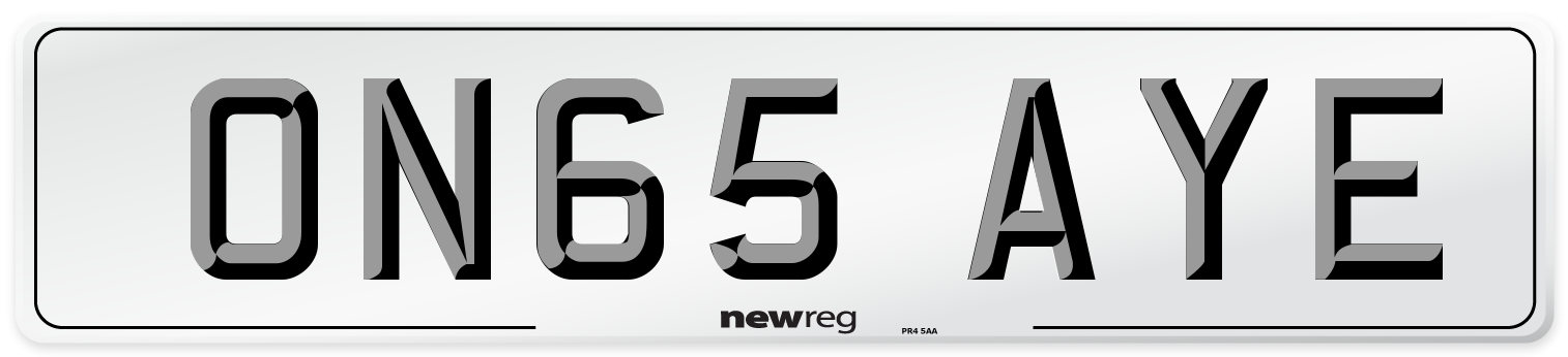 ON65 AYE Number Plate from New Reg